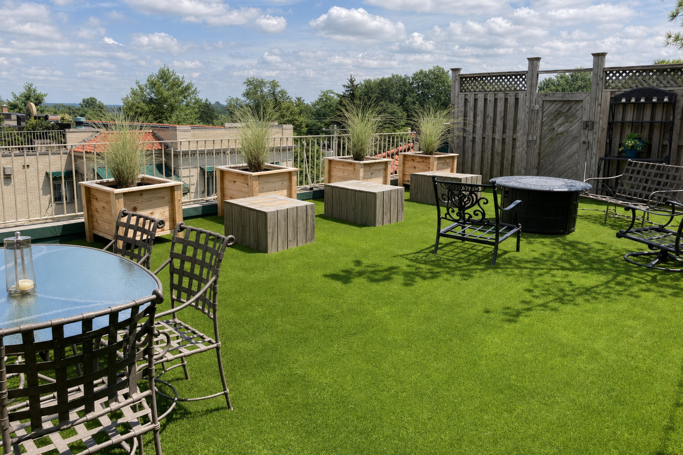 Turf for rooftop gardens